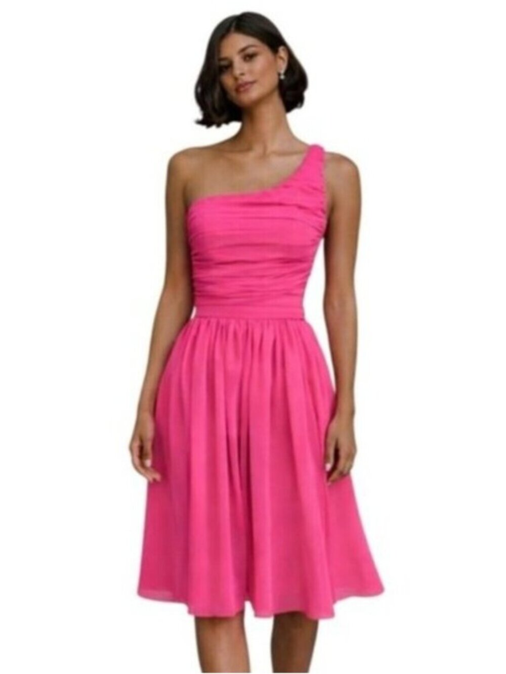 NWT ERIN by Erin Fetherston Pink One Shoulder Mini Cocktail Dress